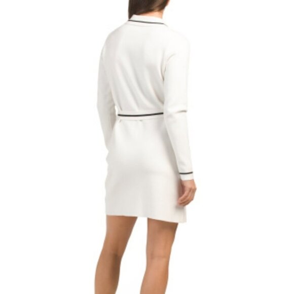 Nicole Miller New York Women's Button Front Belted Mini Sweater Dress Size M. - Picture 2 of 15